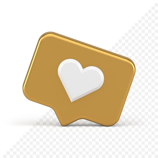 Golden premium like quick tips cyberspace notification realistic 3d icon