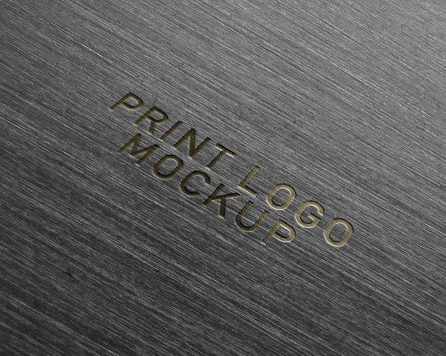 Golden print logo mockup