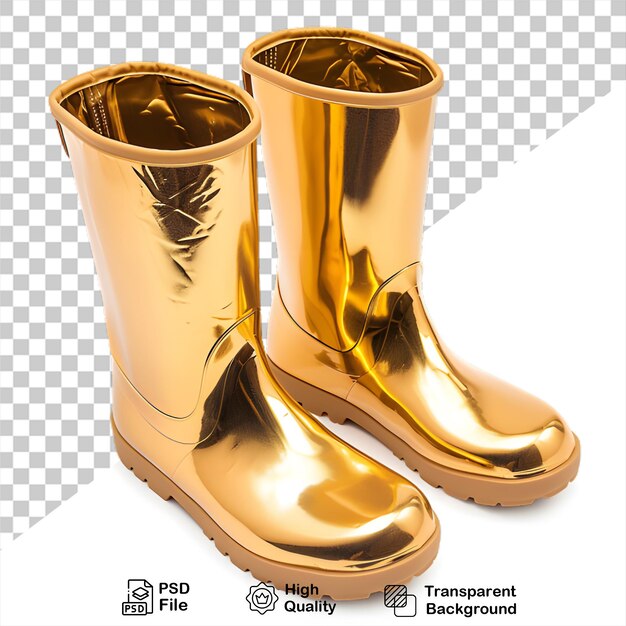 PSD golden rain boots isolated on transparent background include png file