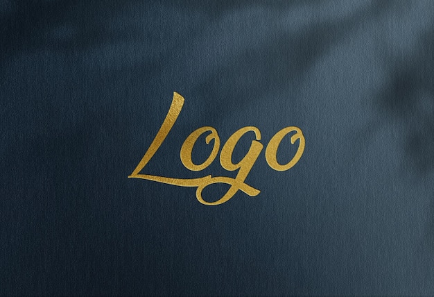 Golden realistic logo mockup