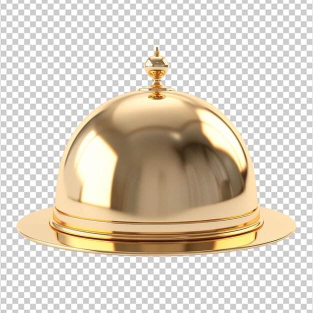 PSD cloche ristorante dorato su sfondo bianco rendering 3d