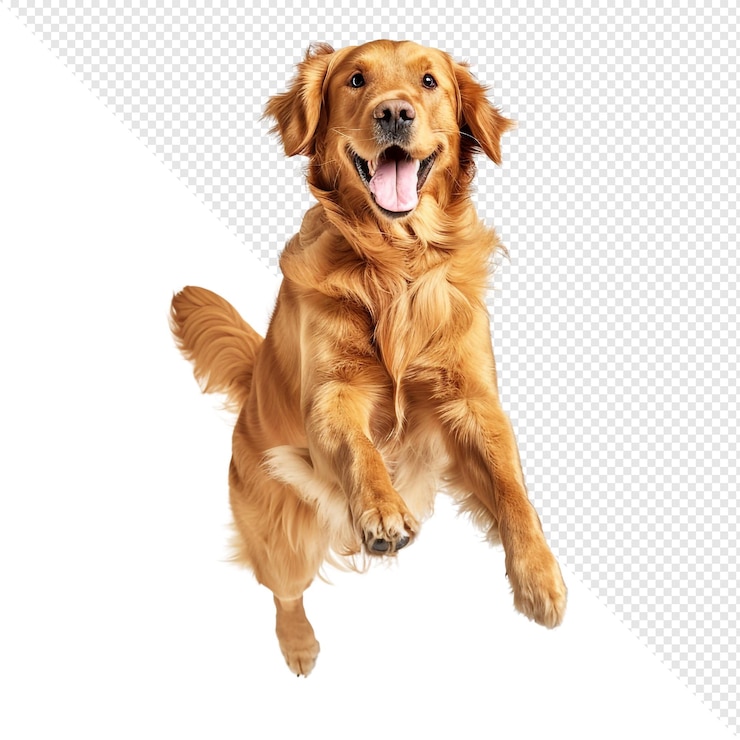 PSD golden retriever jumping