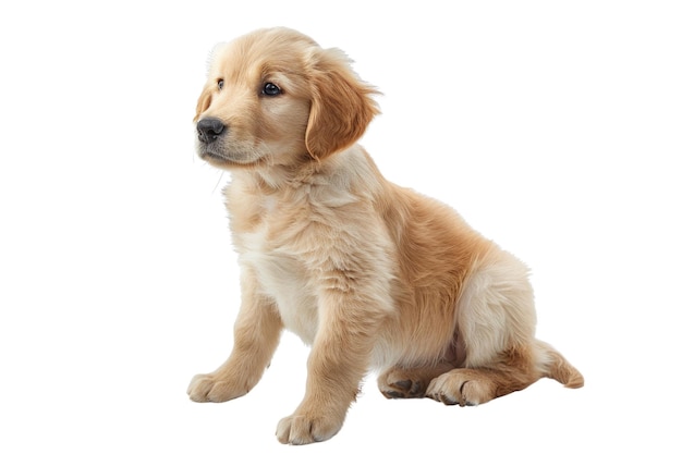 Golden retriever puppy geïsoleerd op witte achtergrond Studio pet foto AIG57