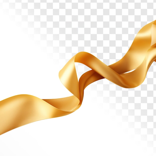 PSD golden ribbon material transparent background