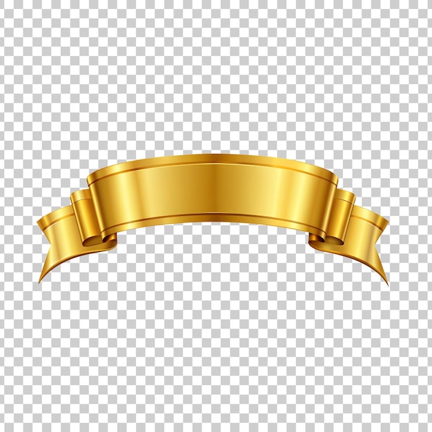 golden ribbon on a transparent background