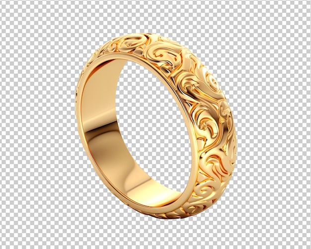 Golden ring cutout png isolated on transparent background