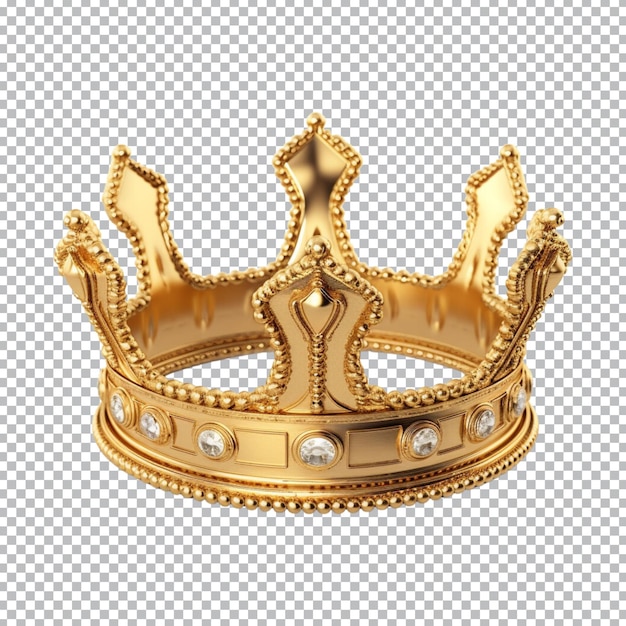 PSD golden royal crown isolated on transparent background