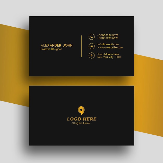 Golden Royal Luxury Business Card Design Szablon PSD