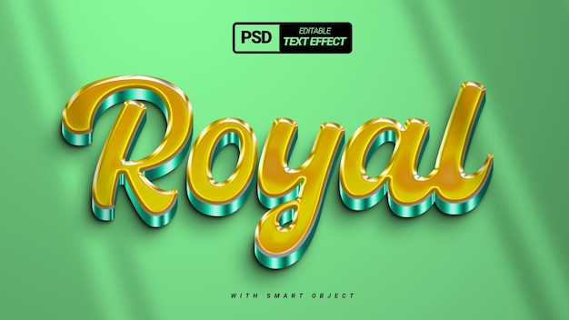 golden royal shiny text effect 3d template design