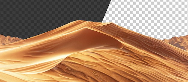 PSD golden sand dunes on transparent background stock png