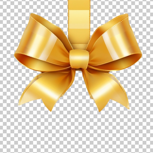 Golden satin ribbon for wrapping isolated on transparent background