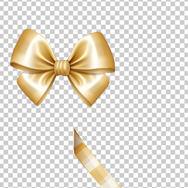 PSD golden satin ribbon for wrapping isolated on transparent background