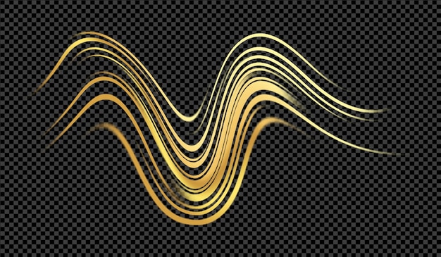 PSD golden shiny curve lines