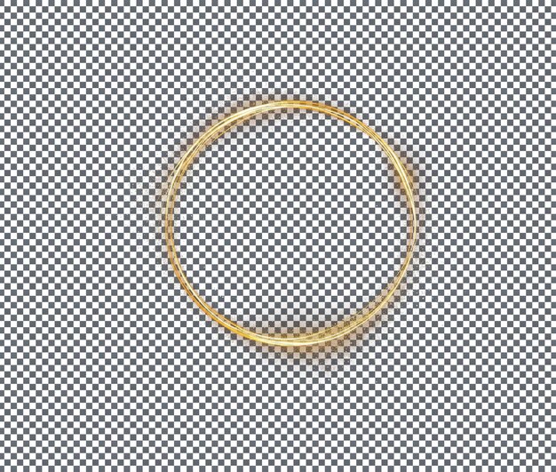 PSD golden shiny sparkly ultra thin circle isolated on transparent background