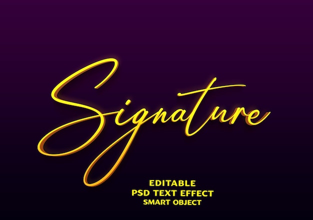 Golden Signature Text Effect