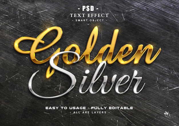 Golden and silver text effect