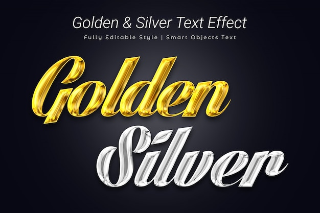 D'oro - & - argento-text-effect