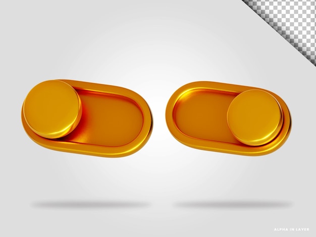 Golden slider 3d render illustration isolated