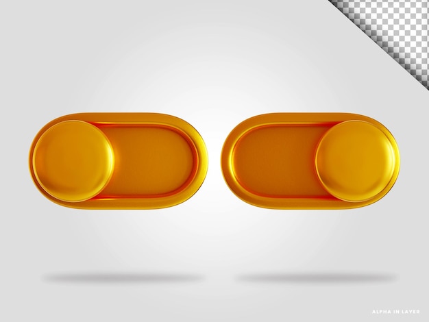 PSD golden slider 3d render illustration isolated