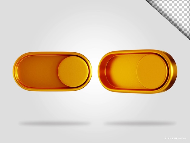 PSD golden slider 3d render illustration isolated