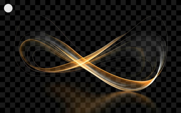 Golden smoke wave effect isolated on transparent backgroundpng