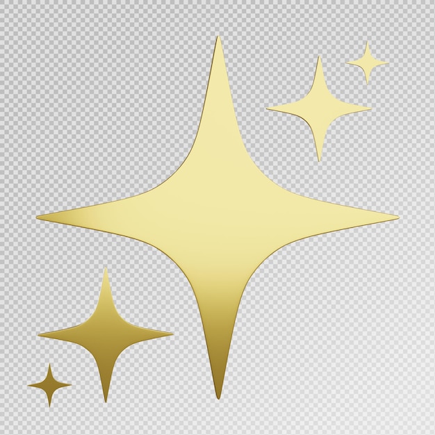 PSD golden spakling star