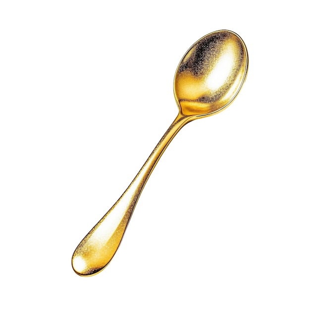 Golden spoon isolated on the transparent background created with generative ai