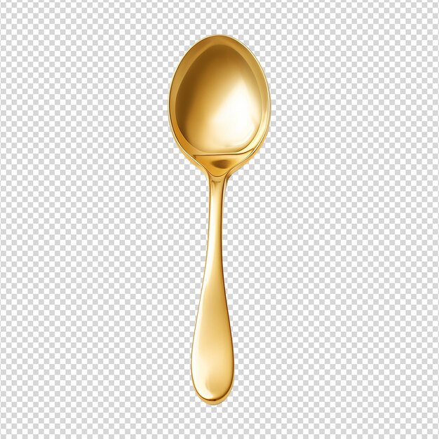 PSD golden spoon isolated on the transparent background