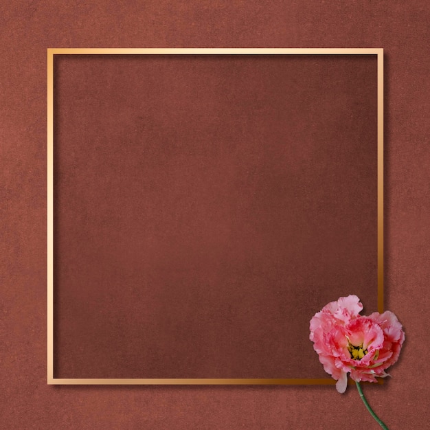 Golden square floral frame design