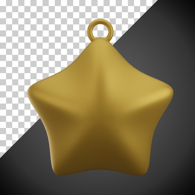 Golden Star 3D render Illustration icon