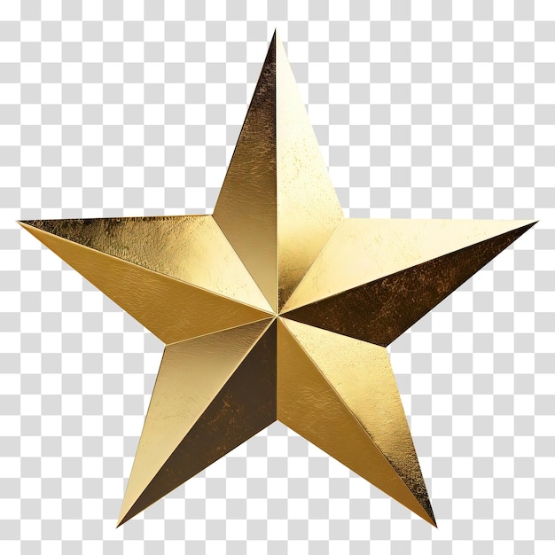 PSD golden star isolated on transparent background png