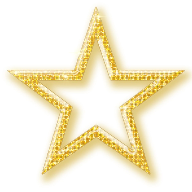 golden star isolated on white background
