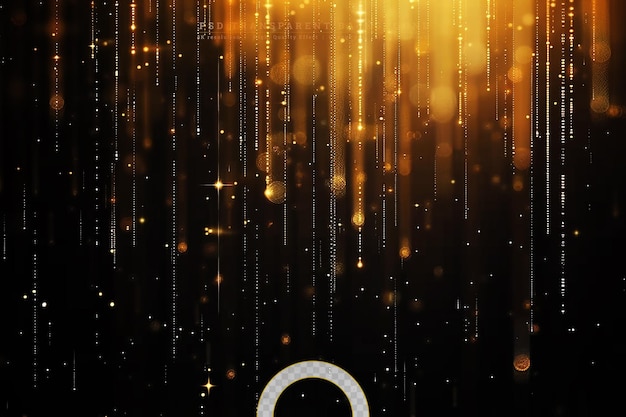 PSD golden star rain on transparent background