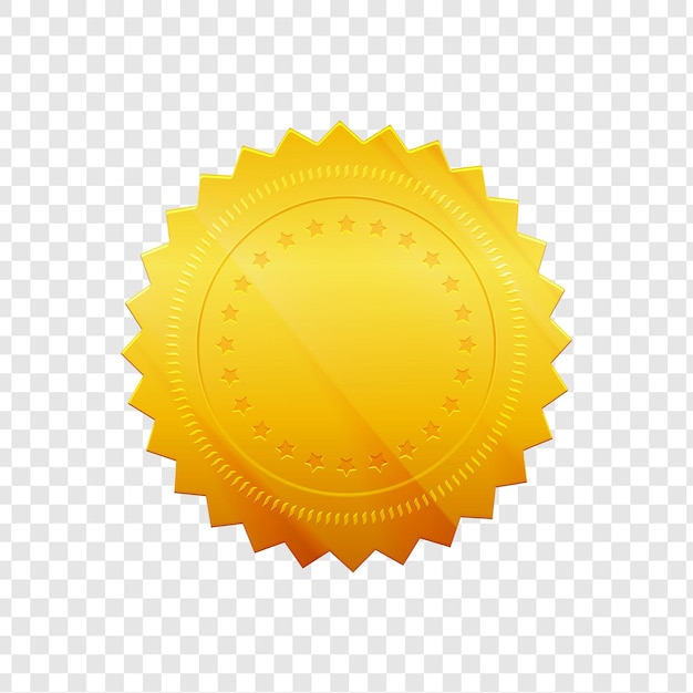 Golden Starburst Seal of Excellence geïsoleerd op een doorzichtige achtergrond