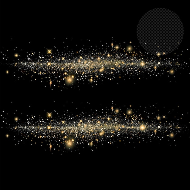 PSD golden stardust particles glowing effect