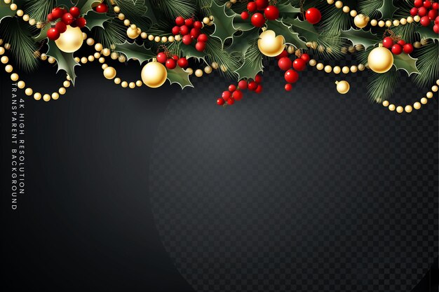 Golden stars garland hangs against an abstract christmas backdrop transparent background