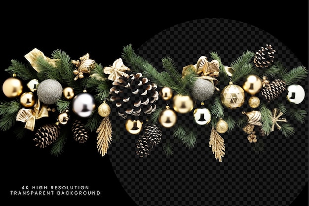 PSD golden stars garland hangs against an abstract christmas backdrop transparent background