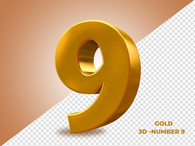 Золотой стиль 3d номер 9