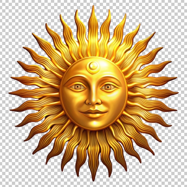 PSD golden sun with face