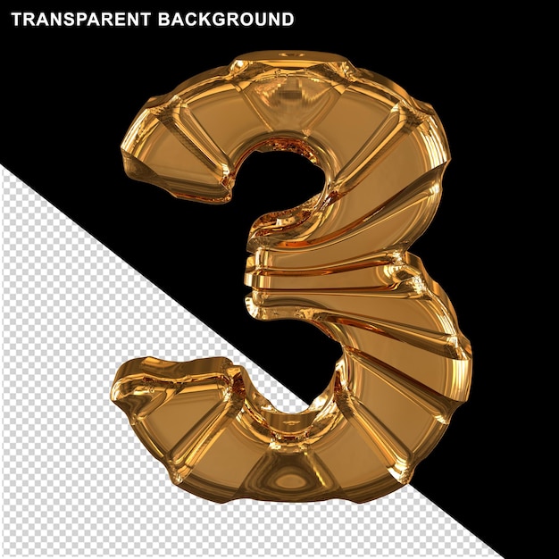 PSD golden symbol in a frame number 3