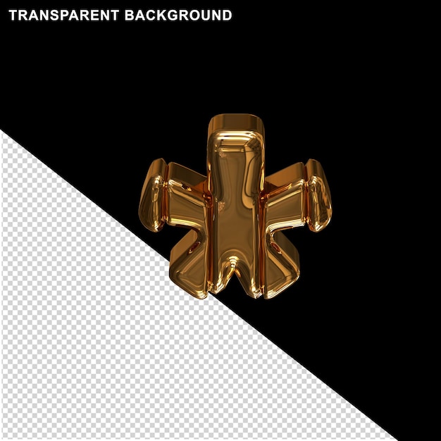 Golden symbol with belts