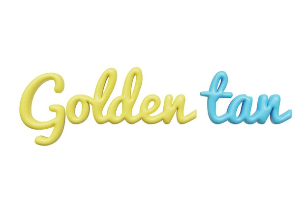 PSD golden tan 3d lettering