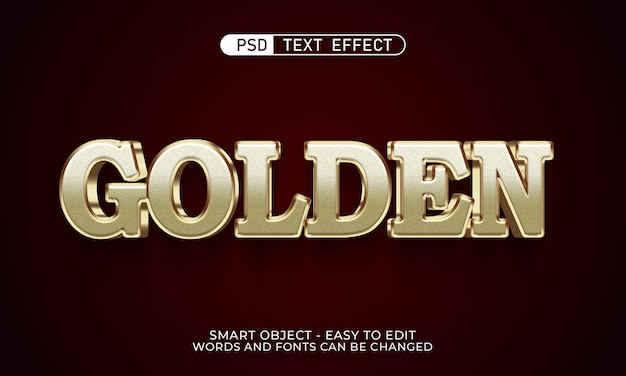 PSD golden text effect editable elegant and luxury text style