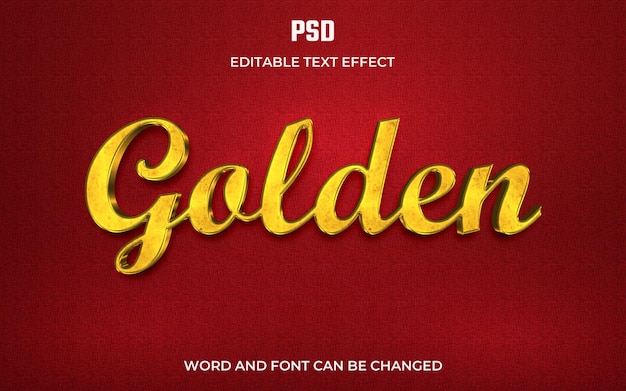 Золотой текстовый эффект PSD