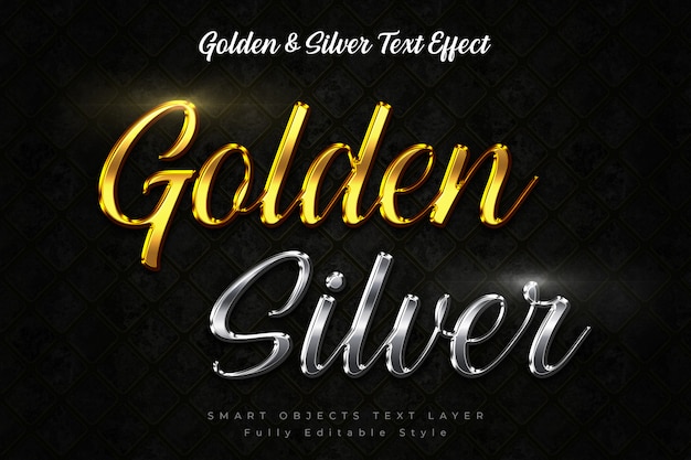 PSD golden text-effect & silver text-effect