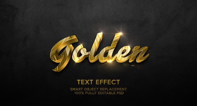 golden text effect template