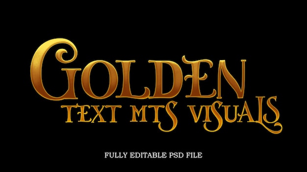 ゴールデン・テキスト PSD スマート・アート・フォトショップ
