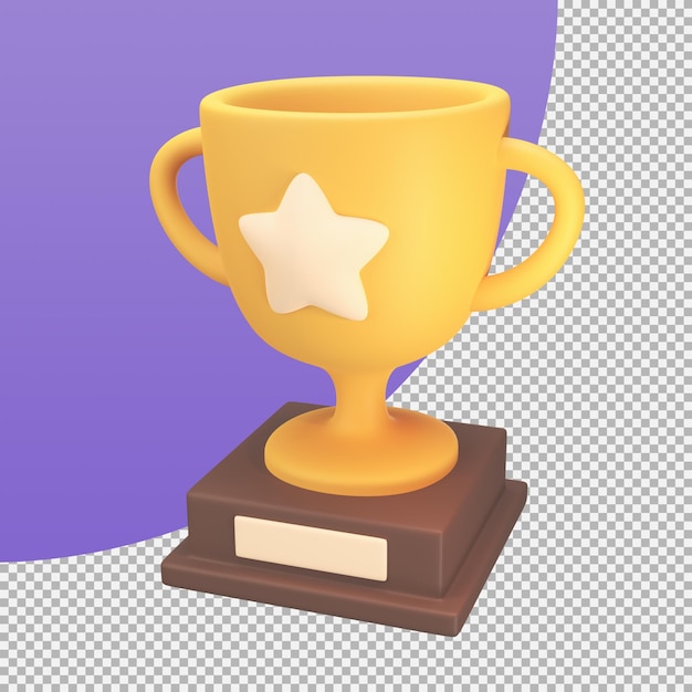 PSD golden trophy awards for winners of sports events success concept 3d illustration with clipping path