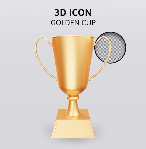 Golden trophy design 3d rendering illustration