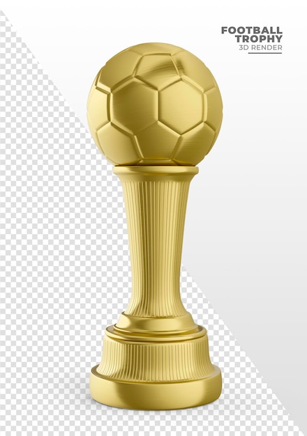 PSD 3 d レンダリングでサッカー ボールの形をした黄金のトロフィー
